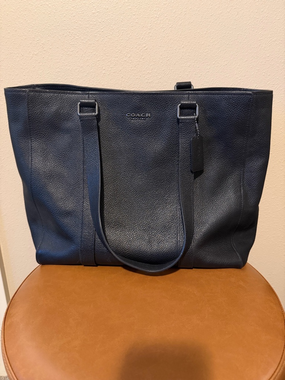Coach Black Pebbled Leather Tote Bag